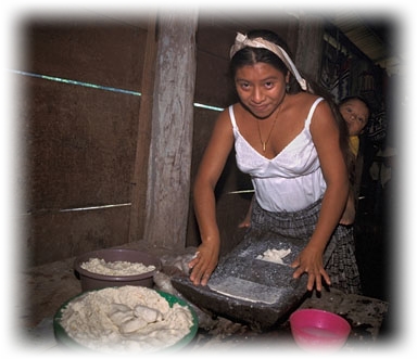 Woman making masa, San Antonio Palopo