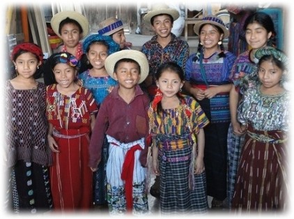 children in traditional traje, fiesta san antonio palopo